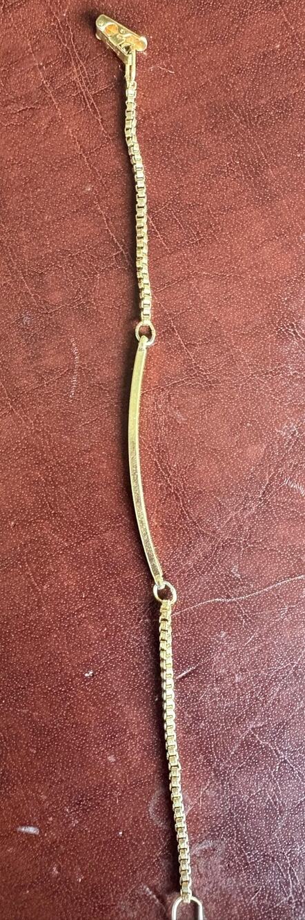 Vintage Avon Gold Tone ID Bar Bracelet 6” Signed © AVON